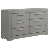 Orleans Furniture - Coaster - Ives 6-drawer Dresser Cabinet Grey High Gloss - 224973