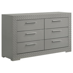 Orleans Furniture - Coaster - Ives 6-drawer Dresser Cabinet Grey High Gloss - 224973