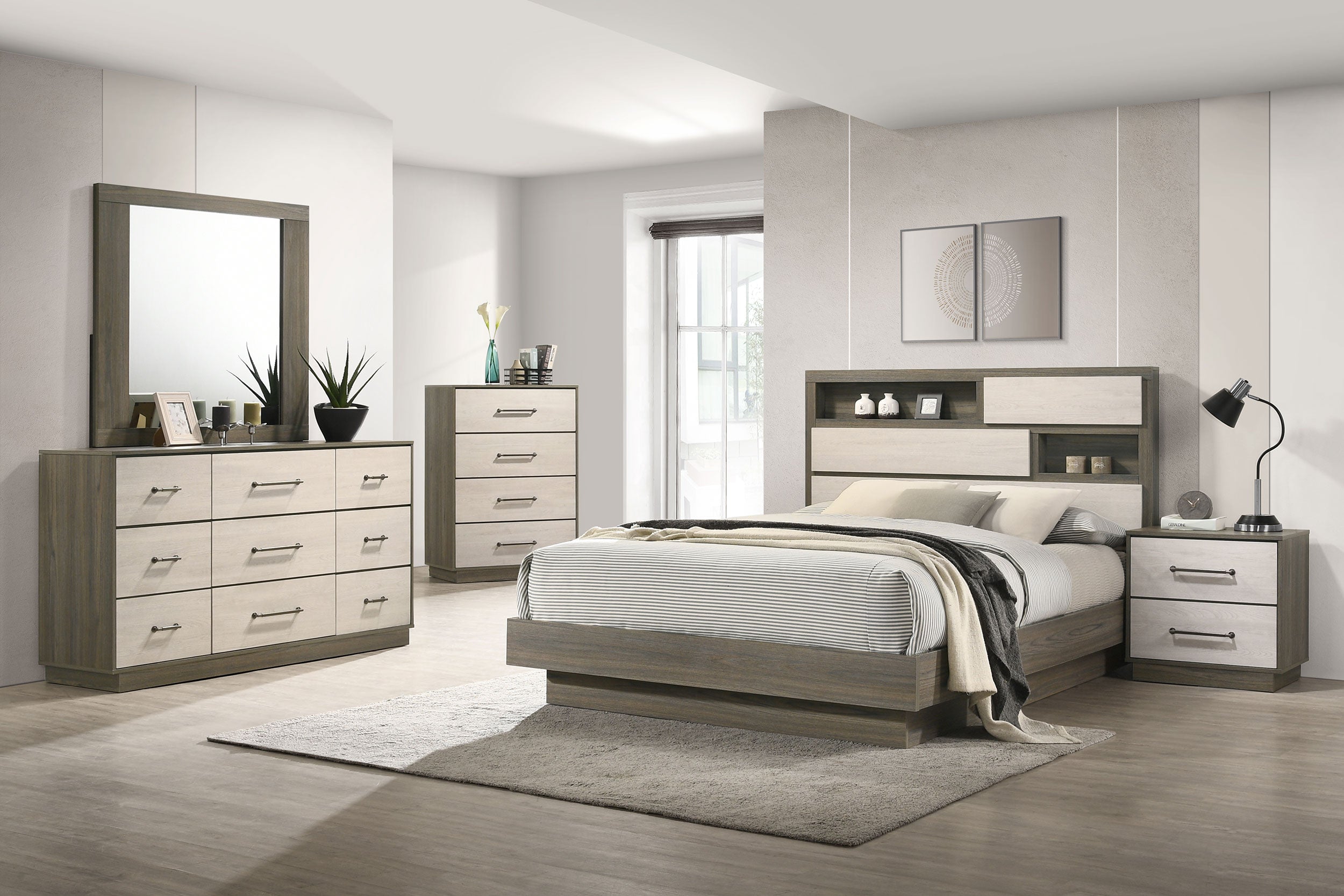 Orleans Furniture - Coaster - Fenwick 5-piece Eastern King Bedroom Set Grey Oak - 224981KE-S5