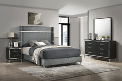 Orleans Furniture - Coaster - Lucia 4-piece Eastern King Bedroom Set Grey and Black - 224991KE-S4