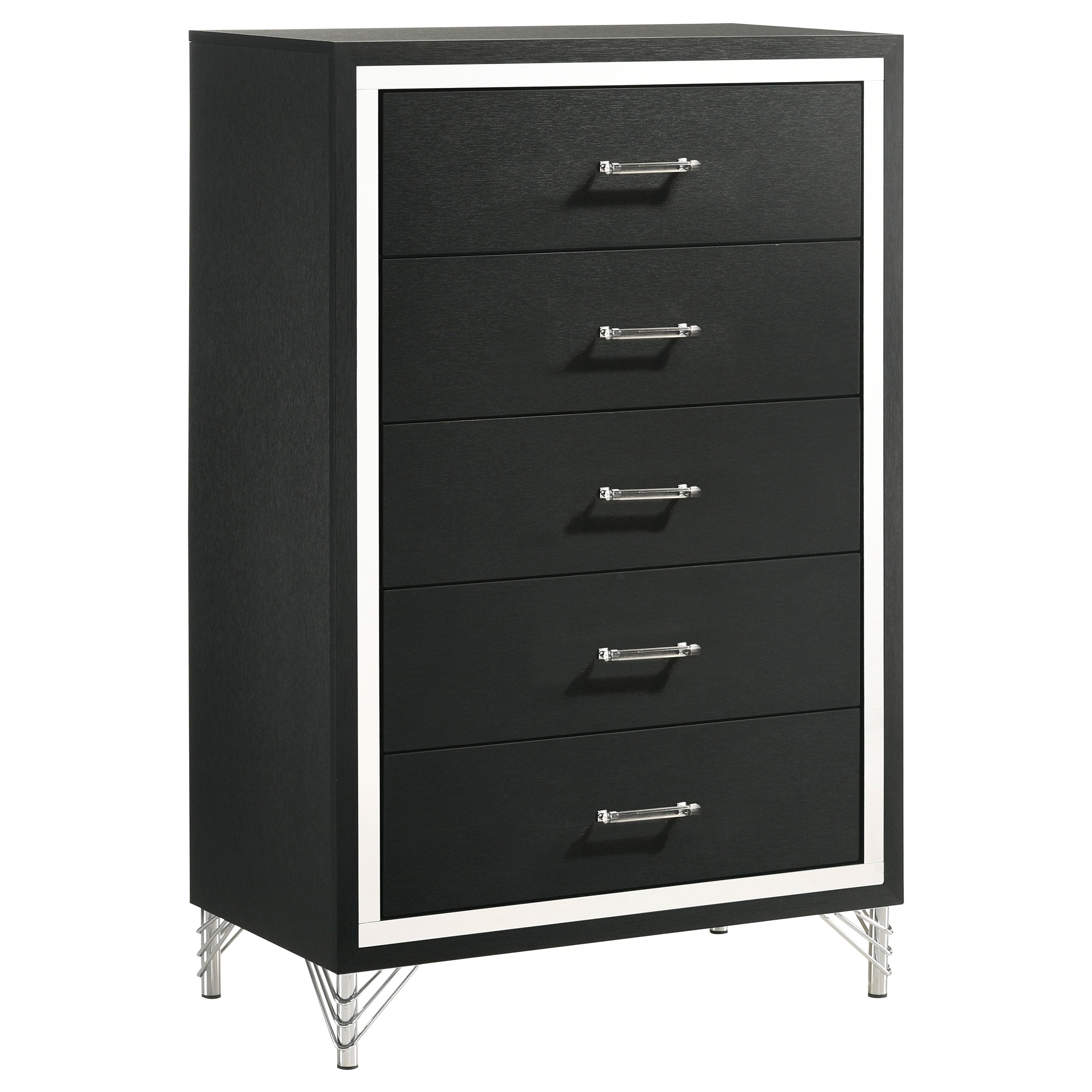 Orleans Furniture - Coaster - Lucia 5-drawer Bedroom Chest of Drawers Black - 224995