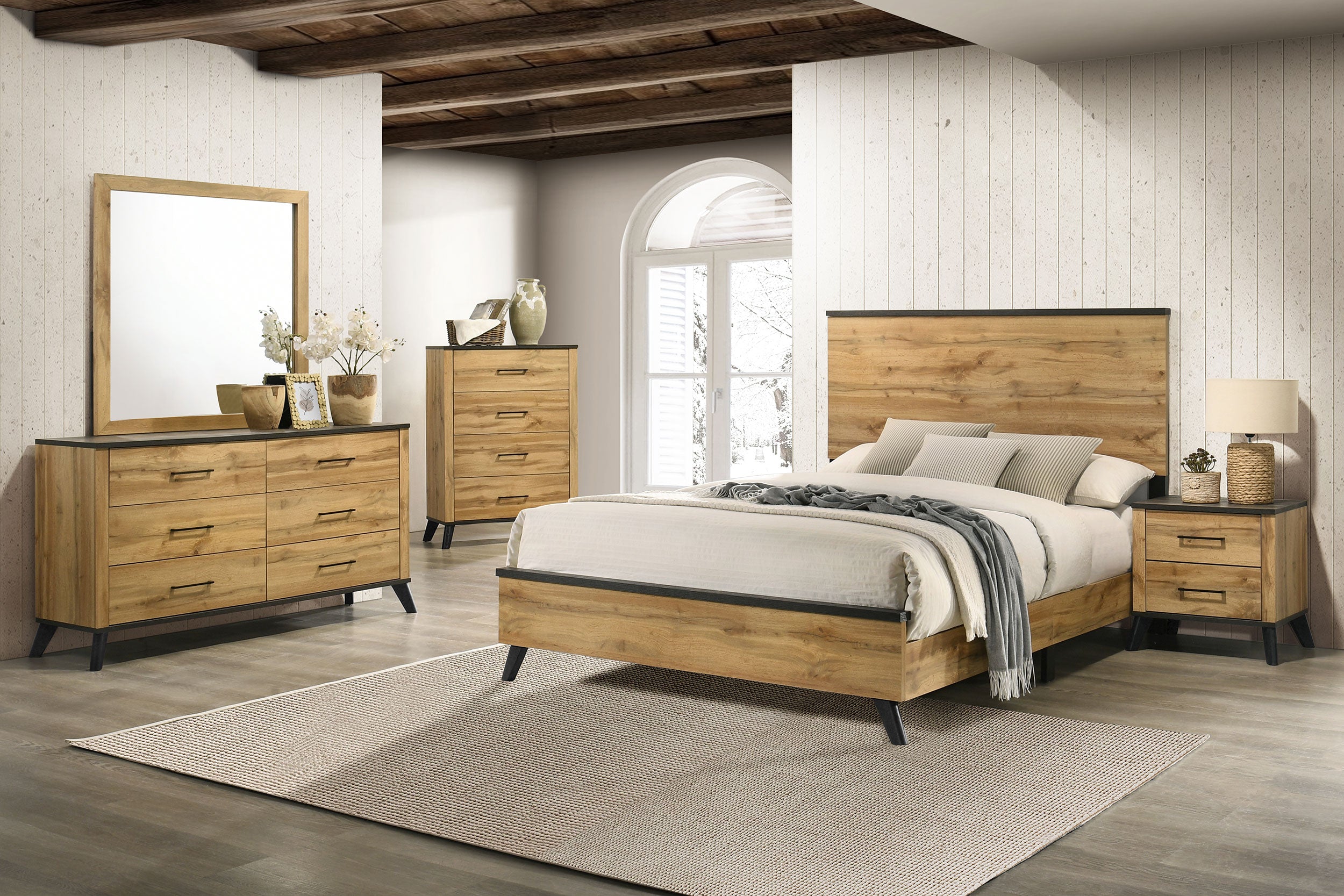 Orleans Furniture - Coaster - Kaywood 5-piece Eastern King Bedroom Set Natural Pine - 225001KE-S5