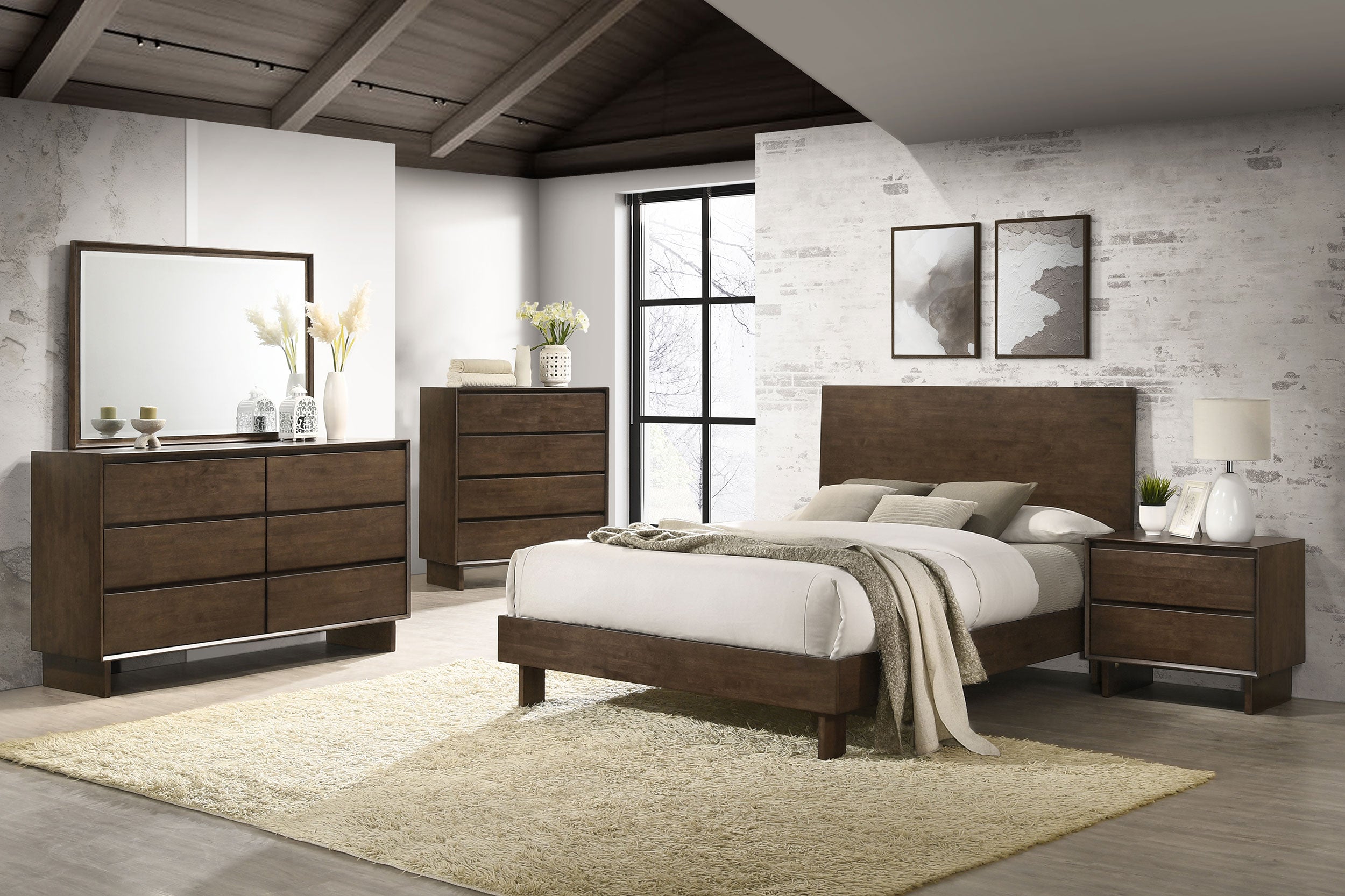 Orleans Furniture - Coaster - Glenwood 5-piece Eastern King Bedroom Set Warm Brown - 225011KE-S5