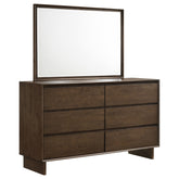 Orleans Furniture - Coaster - Glenwood 6-drawer Dresser and Mirror Warm Brown - 225013M