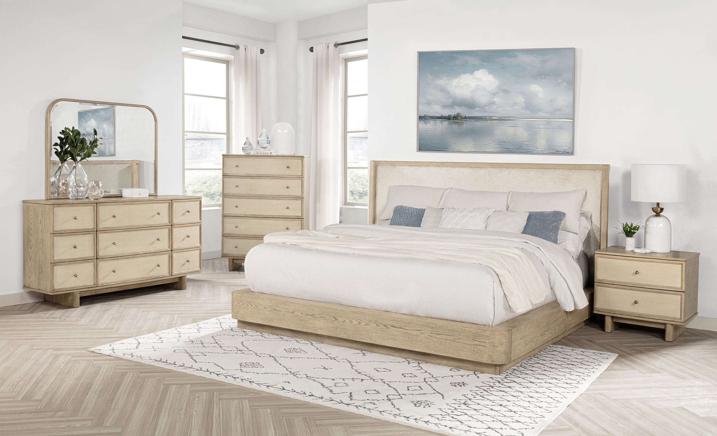 Orleans Furniture - Coaster - Kailani 5-piece California King Bedroom Set Beige Oak - 225041KW-S5