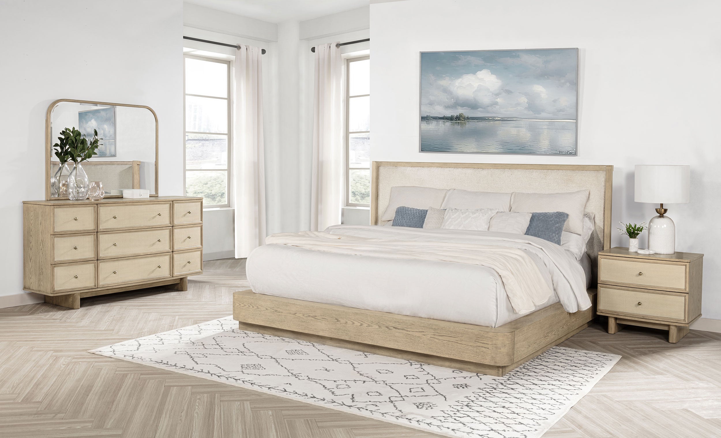 Orleans Furniture - Coaster - Kailani 4-piece Queen Bedroom Set Beige Oak - 225041Q-S4