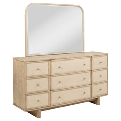 Orleans Furniture - Coaster - Kailani 9-drawer Dresser and Mirror Beige Oak - 225043M