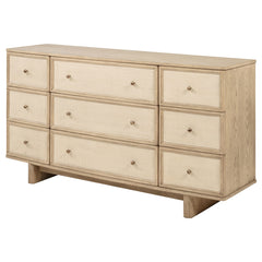 Kailani 9-drawer Dresser Cabinet Beige Oak
