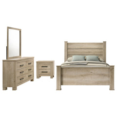 Oakglen 4-piece Eastern King Bedroom Set Weathered Oak