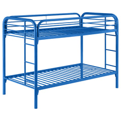Orleans Furniture - Coaster - Morgan Metal Twin Over Twin Bunk Bed Blue - 2256B