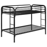 Orleans Furniture - Coaster - Morgan Metal Twin Over Twin Bunk Bed Black - 2256K