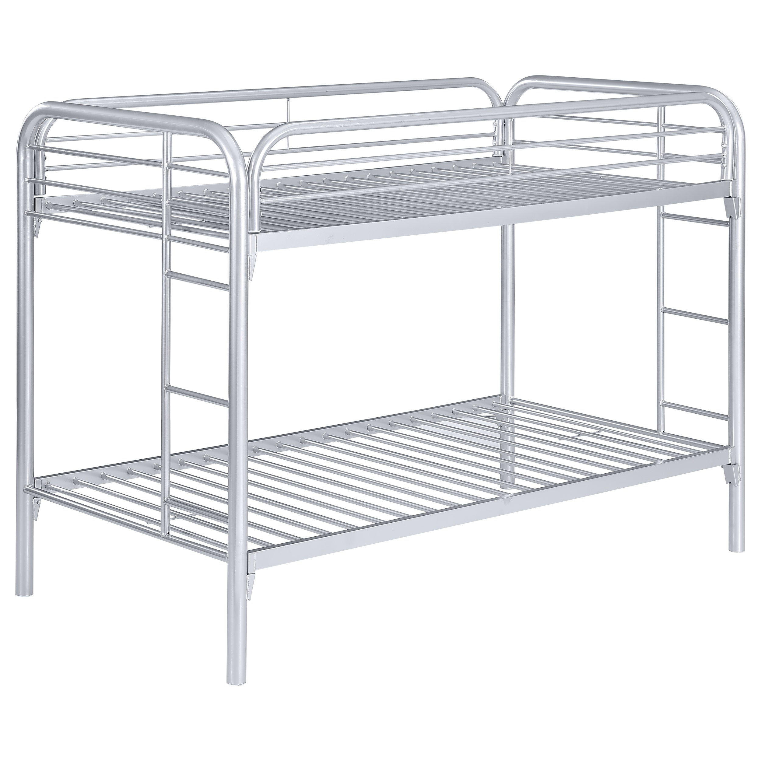 Orleans Furniture - Coaster - Morgan Metal Twin Over Twin Bunk Bed Silver - 2256V