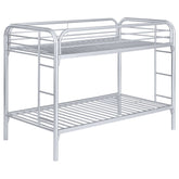 Orleans Furniture - Coaster - Morgan Metal Twin Over Twin Bunk Bed Silver - 2256V