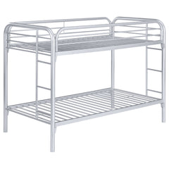 Orleans Furniture - Coaster - Morgan Metal Twin Over Twin Bunk Bed Silver - 2256V