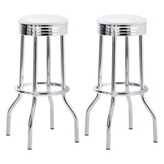 Orleans Furniture - Coaster - Retro Upholstered Metal Swivel Bar Stool White (Set of 2) - 2299W