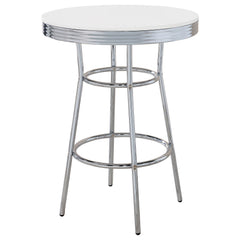 Orleans Furniture - Coaster - Retro Round 30-inch 1950's Bistro Pub Height Bar Table White - 2300