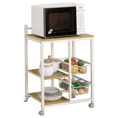 Orleans Furniture - Coaster - Kelvin 2-shelf Mobile Kitchen Cart Natural Brown and White - 2506