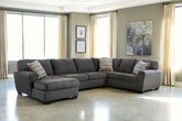 Orleans Furniture - Ashley Furniture - Ambee Sectional - RAF 3-Piece Sectional with Chaise / Slate - 28620S1