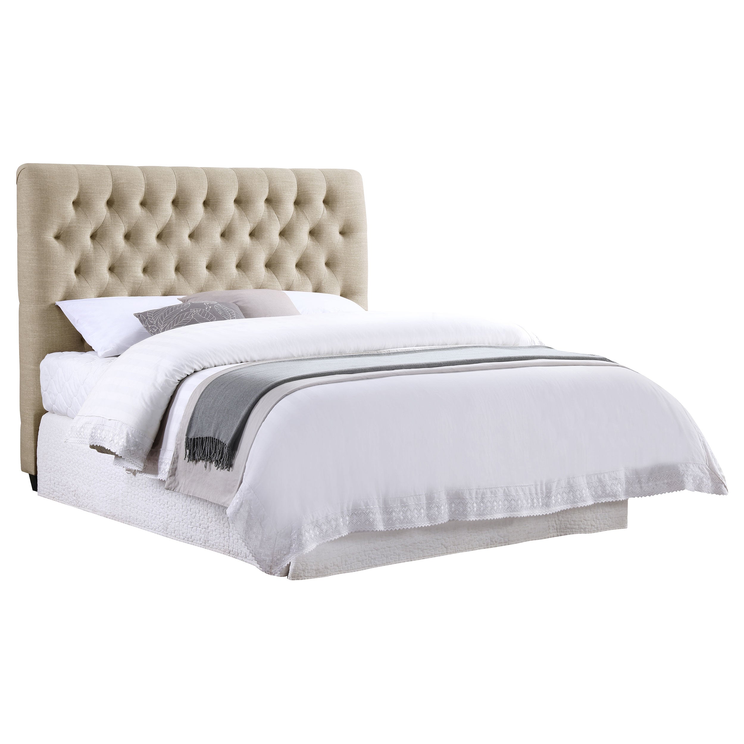 Orleans Furniture - Coaster - Chloe Upholstered Full Panel Headboard Oatmeal - 300007FB1