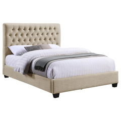 Chloe Upholstered Full Panel Bed Oatmeal