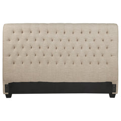 Chloe Upholstered Eastern King Panel Headboard Oatmeal