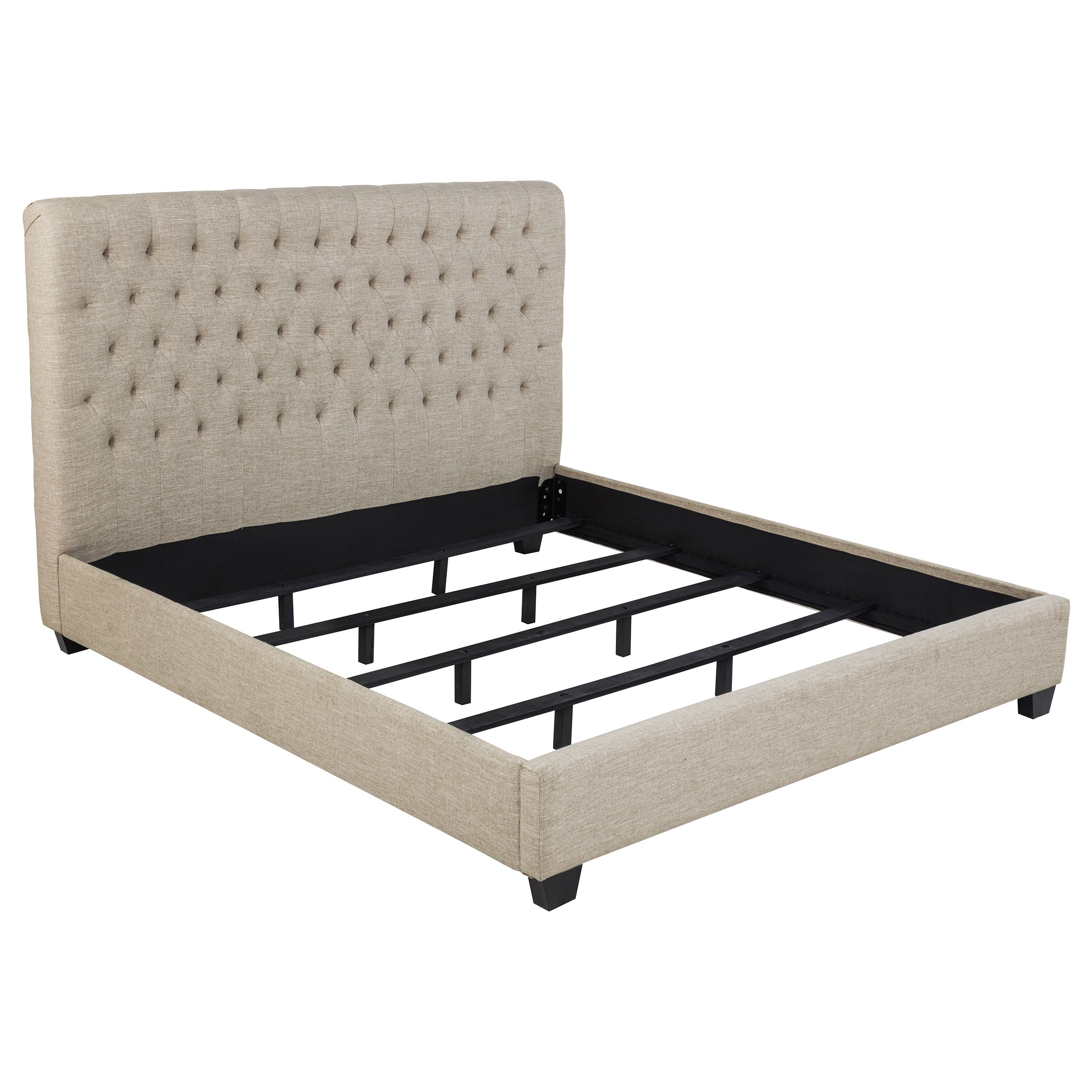 Orleans Furniture - Coaster - Chloe Upholstered Eastern King Panel Bed Oatmeal - 300007KE