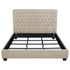 Chloe Upholstered California King Panel Bed Oatmeal