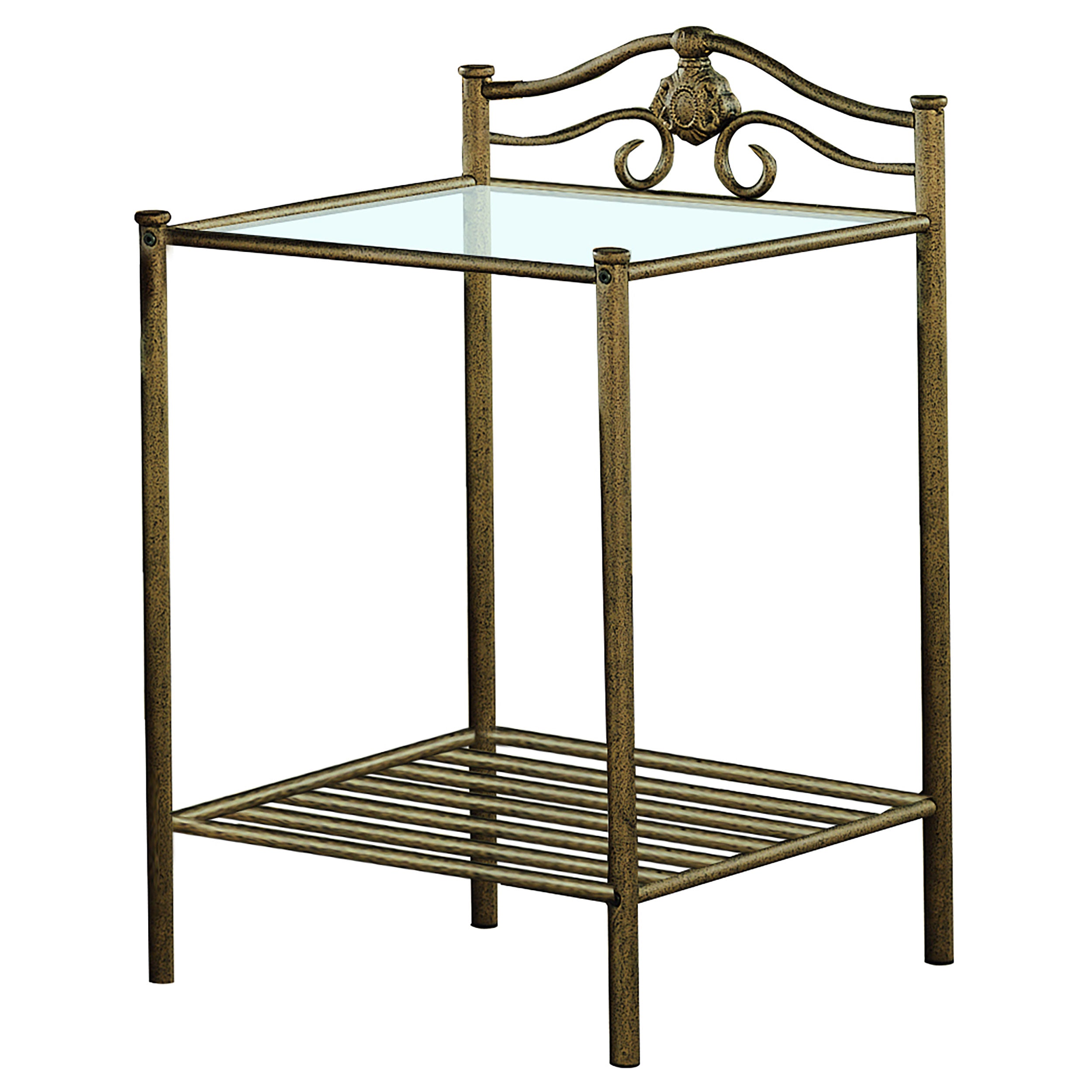 Orleans Furniture - Coaster - Sydney Metal 2-shelf Nightstand Antique Brushed Gold - 300172