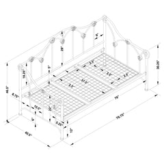 Halladay Metal Twin Daybed White