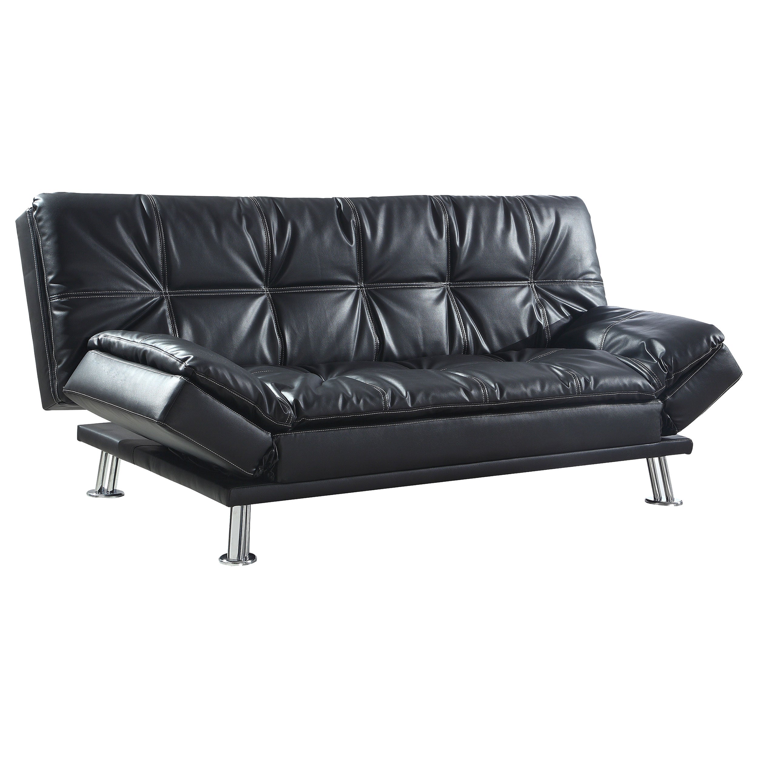 Orleans Furniture - Coaster - Dilleston Upholstered Tufted Convertible Sofa Bed Black - 300281