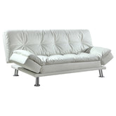 Orleans Furniture - Coaster - Dilleston Upholstered Tufted Convertible Sofa Bed White - 300291
