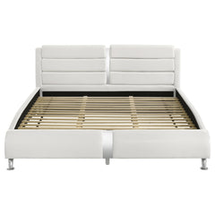 Jeremaine Upholstered Eastern King Sleigh Bed White
