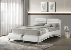 Jeremaine Upholstered Queen Sleigh Bed White