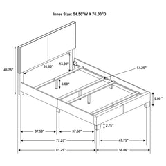 Dorian Faux Leather Upholstered Full Panel Bed Brown