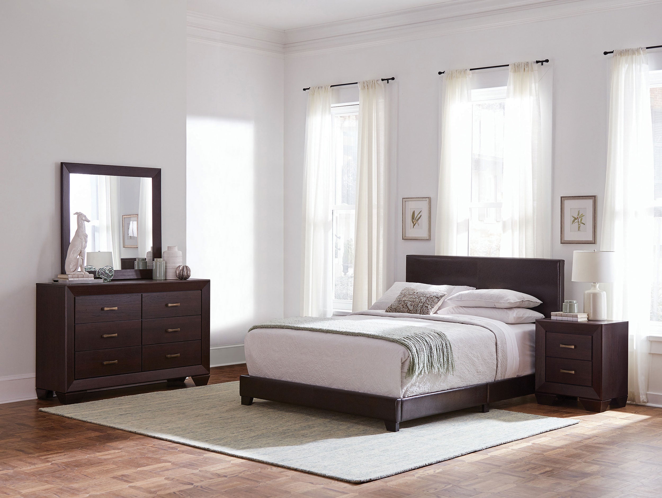 Orleans Furniture - Coaster - Dorian 4-piece Twin Bedroom Set Dark Cocoa - 300762T-S4