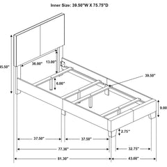 Dorian Faux Leather Upholstered Twin Panel Bed Brown