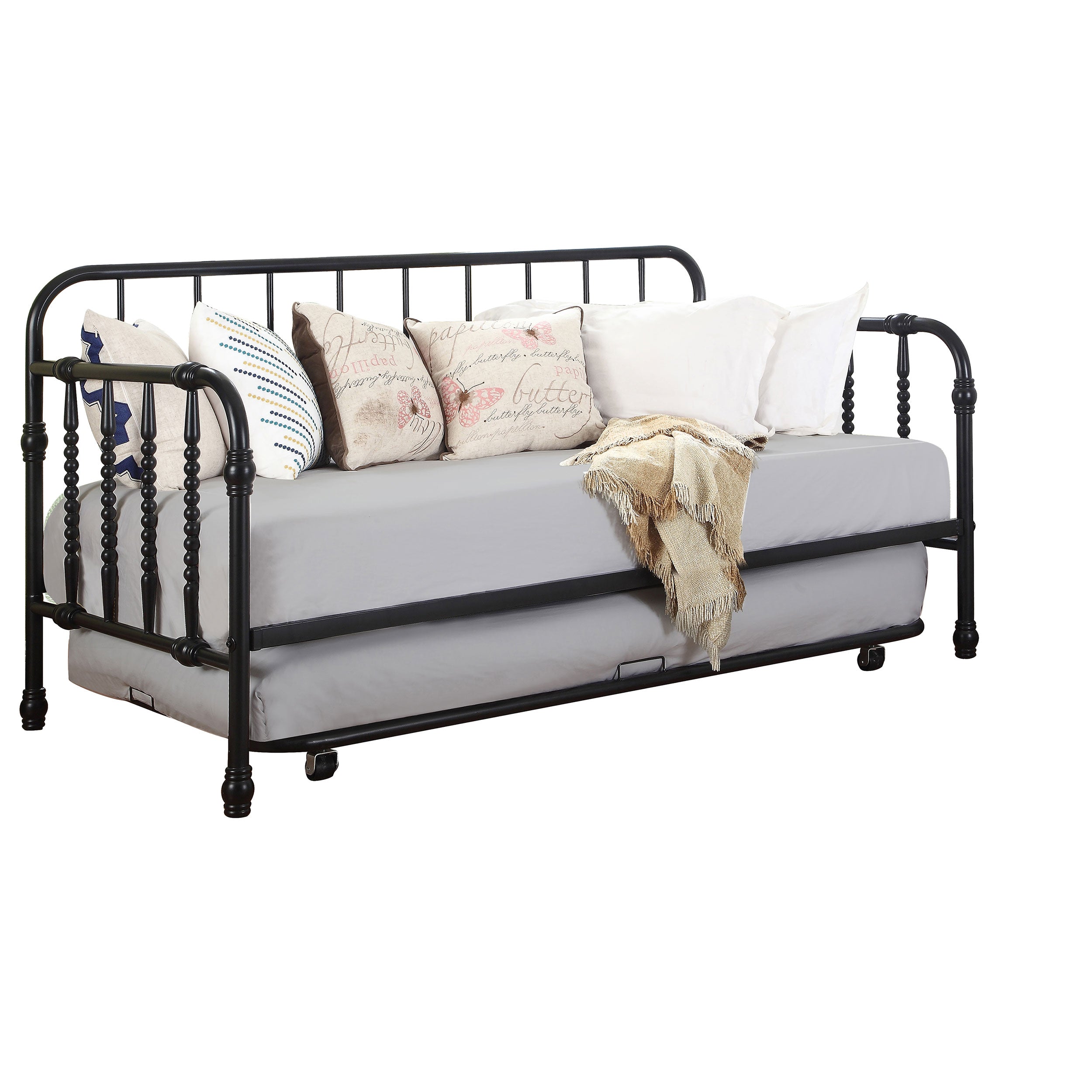 Orleans Furniture - Coaster - Marina Metal Twin Daybed with Trundle Black - 300765