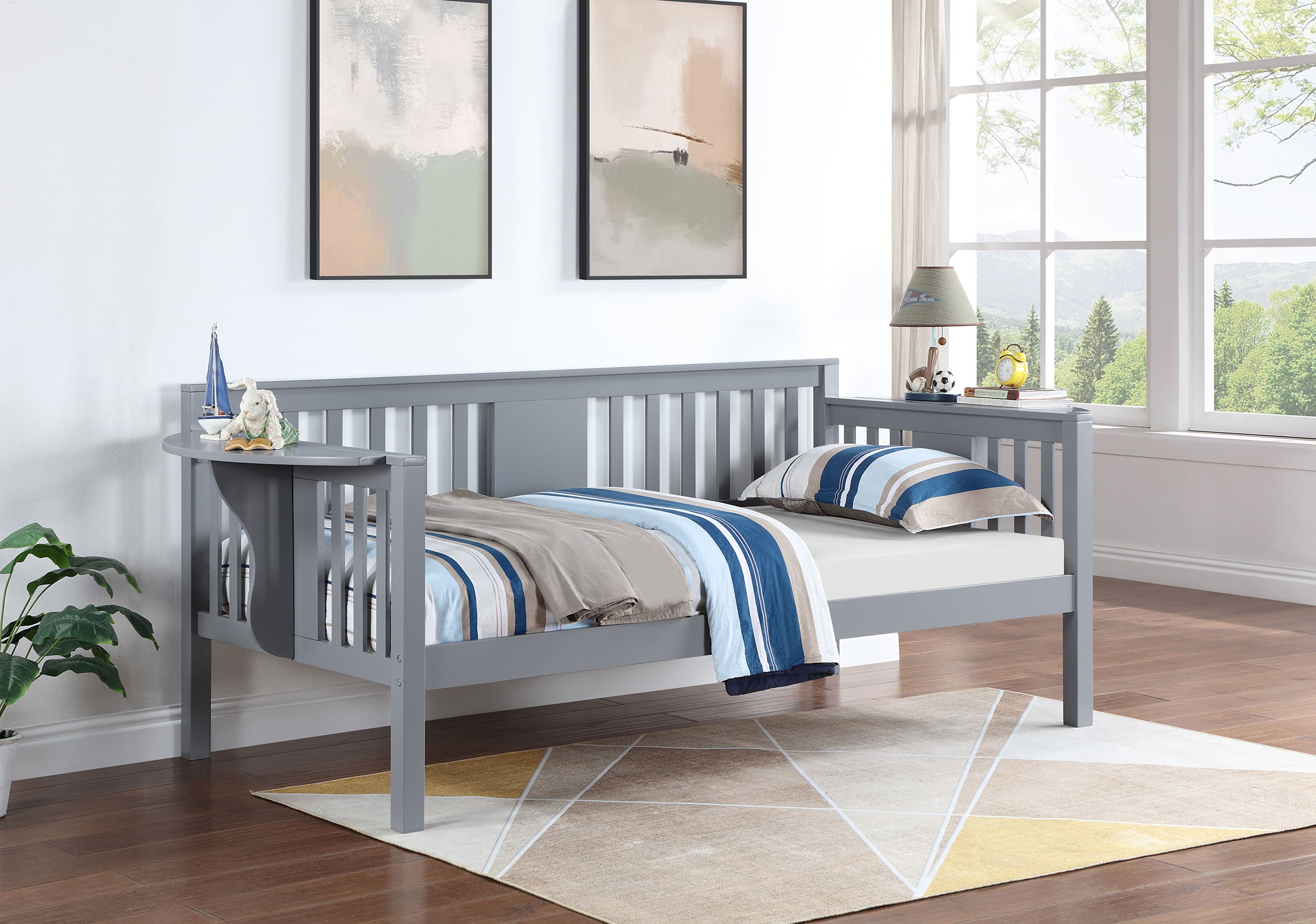 Orleans Furniture - Coaster - Bethany Wood Twin Daybed with Drop-down Tables Grey - 300838