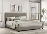Orleans Furniture - Coaster - Dorian Fabric Upholstered Eastern King Panel Bed Taupe - 300851KE