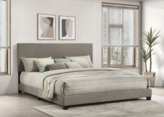 Orleans Furniture - Coaster - Dorian Fabric Upholstered Eastern King Panel Bed Taupe - 300851KE