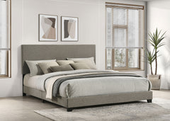 Orleans Furniture - Coaster - Dorian Fabric Upholstered California King Panel Bed Taupe - 300851KW