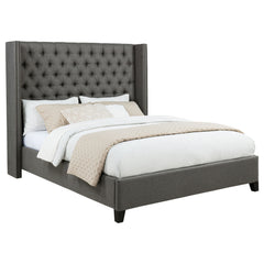 Bancroft Upholstered Full Wingback Bed Grey