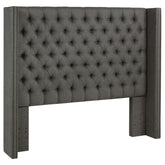 Orleans Furniture - Coaster - Bancroft Upholstered Eastern King Wingback Headboard Grey - 301405KEB1