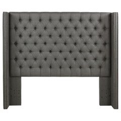 Bancroft Upholstered Eastern King Wingback Headboard Grey