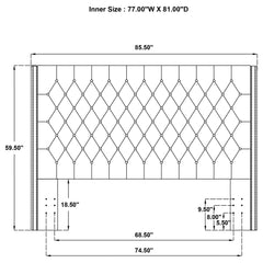 Bancroft Upholstered Eastern King Wingback Headboard Grey