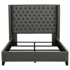 Bancroft Upholstered Eastern King Wingback Bed Grey