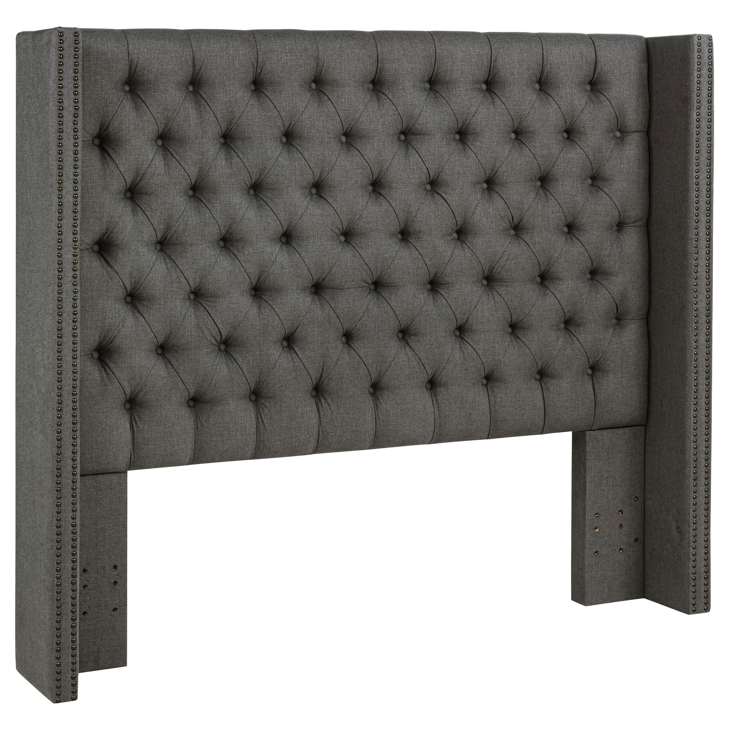Orleans Furniture - Coaster - Bancroft Upholstered Queen Wingback Headboard Grey - 301405QB1