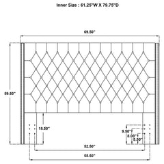 Bancroft Upholstered Queen Wingback Headboard Grey