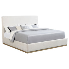 Knox Upholstered EASTERN KING Panel Bed Cream