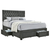 Orleans Furniture - Coaster - Soledad Upholstered Queen Storage Panel Bed Grey - 305877Q
